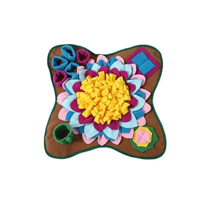 Tapis de reniflage éducatif avec fleurs colorées pour stimuler l’odorat des chiens destructeurs