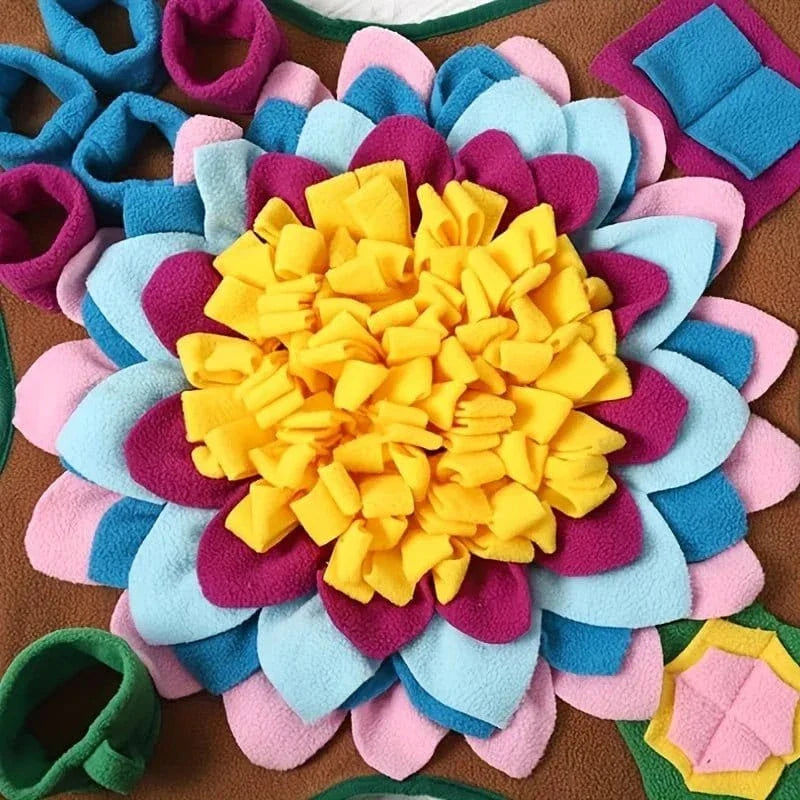 Colorful fabric flower puzzle pour stimuler l’odorat et calmer chiens destructeurs