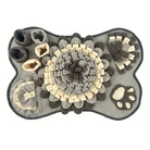 Tapis de fouille pour chien en forme d’os gris et crème, tapis interactif enrichissement olfactif