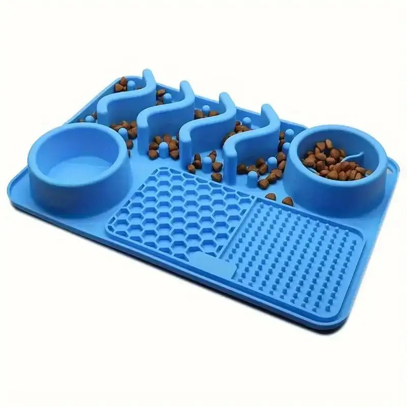Tapis de fouille pour chien avec gamelle intégrée, zone de léchage et alimentation lente