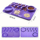 Tapis de fouille pour chien avec gamelle intégrée et zone de léchage violette