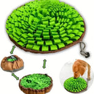 Tapis de fouille pour chien rond vert et marron, anti-glouton en forme de fleur