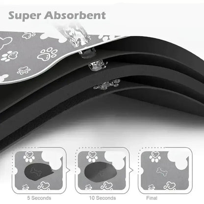 Absorbant pet mat layers for Tapis sous gamelle pour chien forme os, antidérapant et design