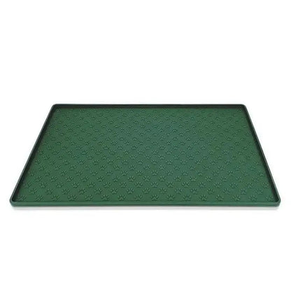 Tapis silicone pour gamelle chien étanche avec rebords et motifs de pattes