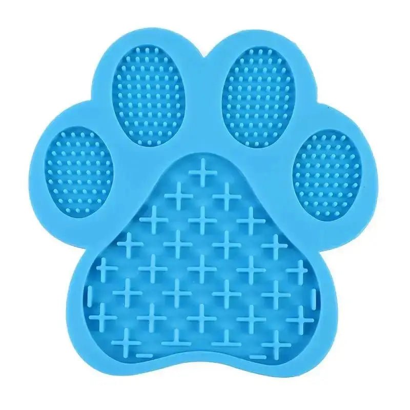 Tapis de léchage pour chien en forme de patte en silicone anti-stress et reliefs souples