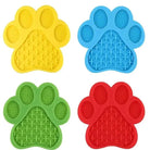 Tapis de léchage pour chien en forme de patte, en silicone anti-stress avec reliefs colorés