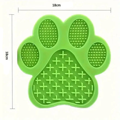 Tapis de léchage pour chien en forme de patte, silicone anti-stress, reliefs souples