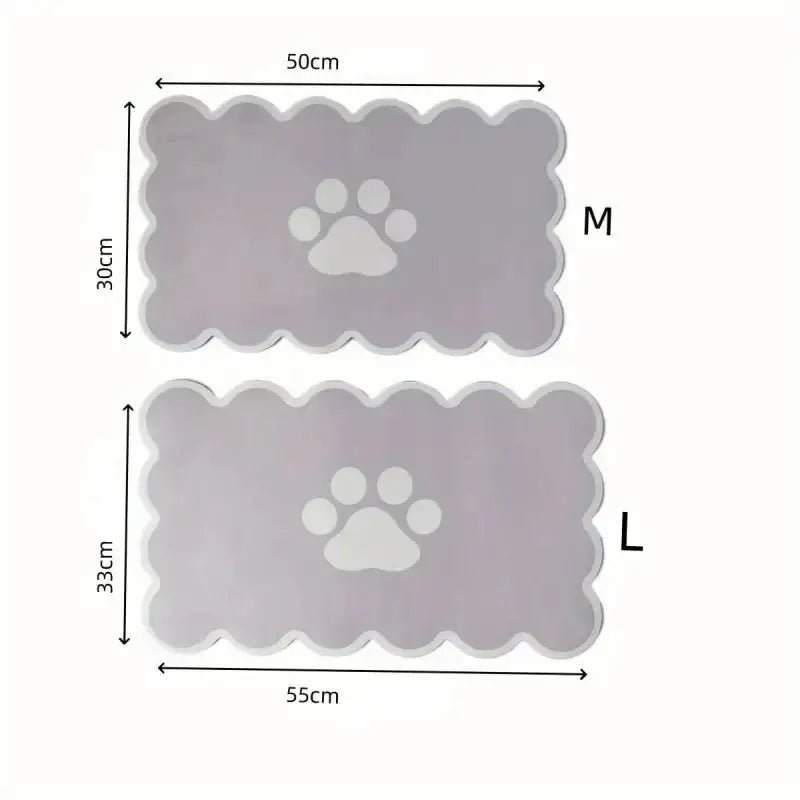 Tapis antidérapant pour gamelles de chien en forme de nuage avec empreinte mignonne
