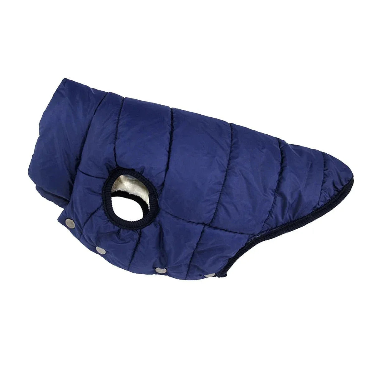 Navy blue quilted dog coat veste d’hiver impermeable pour bulldogs français