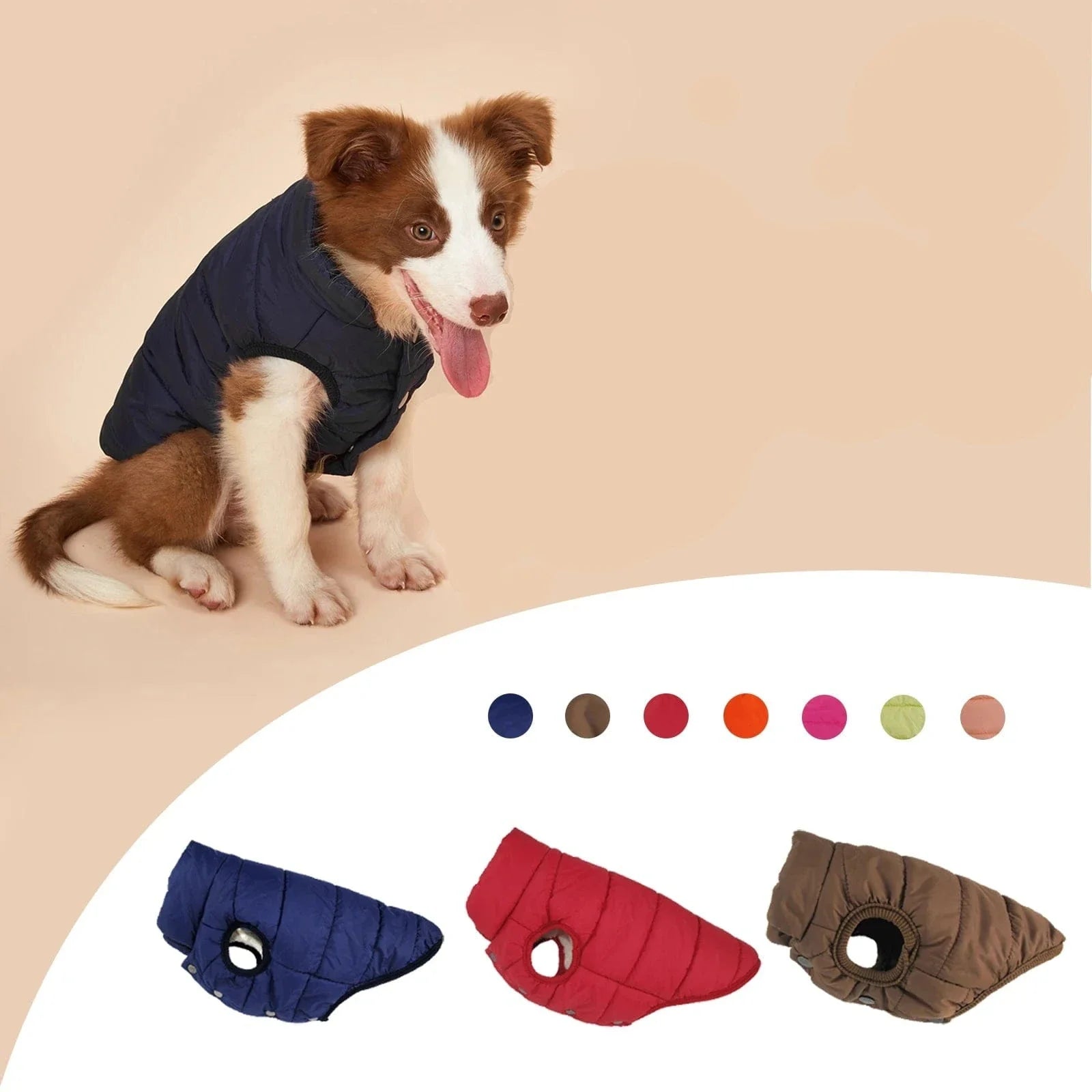 Dog en veste d’hiver imperméable avec doublure molletonnée, idéal pour bulldogs français