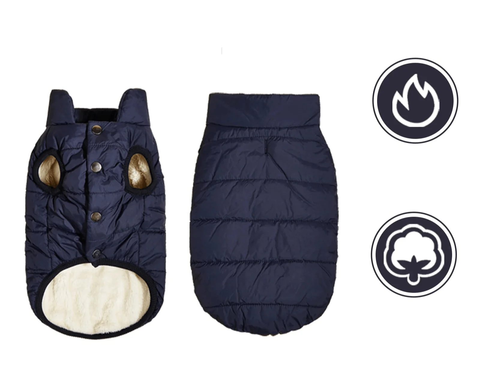 Veste d’hiver imperméable pour bulldogs français, veste extérieur avec doublure molletonnée
