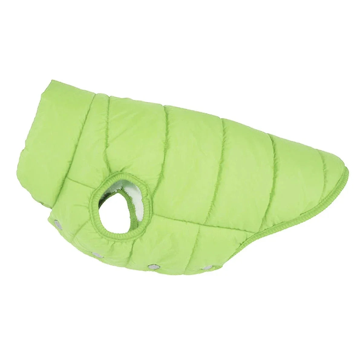 Veste d’hiver imperméable pour bulldogs français, avec doublure molletonnée et quiltée verte