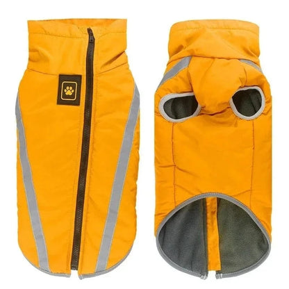 Orange chien puffer vest chaud imperméable pour grands chiens Veste imperméable