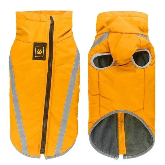 Orange chien puffer vest chaud imperméable pour grands chiens Veste imperméable