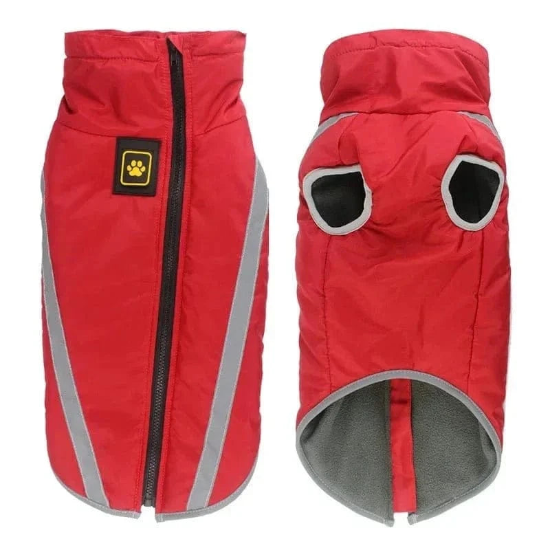 Veste imperméable pour chiens grands avec zipper et bandes réfléchissantes
